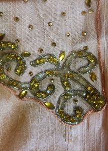 Elegant Peach Embroidered Gown for womern &amp; girls.