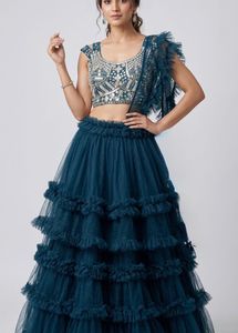 Stunning Teal Lehenga Choli Set