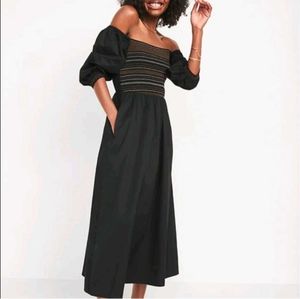 Chic Off-Shoulder Smocked Maxi Dress