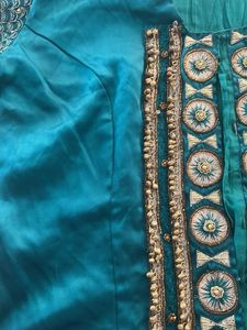 Embroidered Teal Ethnic Blouse