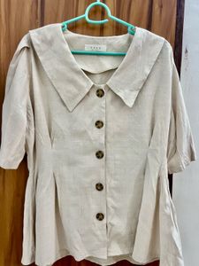 Chic Beige Button-Up Shirt