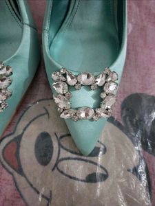 Sparkling Mint Slingback Heels