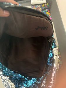 Sparkly Sequin Trim Clutch Bag