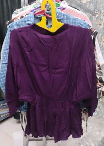 Purple Embroidered Top