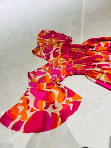 Vibrant Floral Print Midi Dress