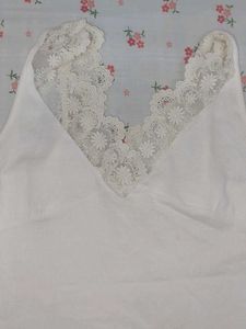 Lace Trim White Camisole Top