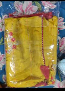 Yellow Saree with Floral Embroidery