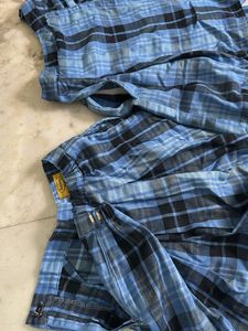 Girl’s  Blue Plaid Skorts, Divider Skirts For Twin