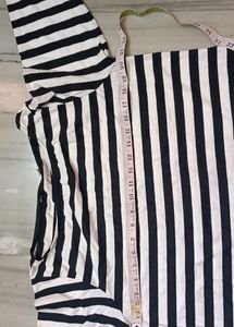 New Black, White Stripes Top