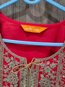 Beautiful Orange Embroidered Kurta Set