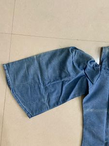 Denim Cold Shoulder Top