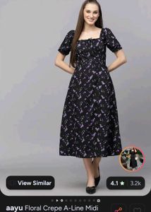 Chic Floral A-Line Midi Dress
