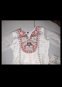 side open white good quality churidhar top