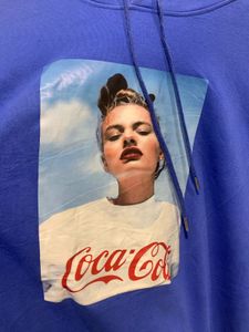 Blue Coca-Cola Graphic Hoodie