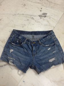 Distressed Denim Shorts