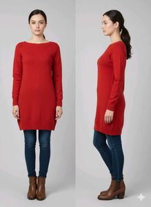 Red Knit Tunic woolen top