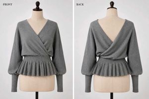 Vintage Vero Moda Classic Grey Wrap Knit Pullover