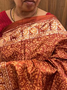 Salee🎉🎉🎉Beautiful Brown Saree Silk(without Blouse)❤️