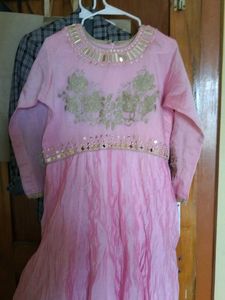 Beautiful Pink Embroidered Ethnic Gown