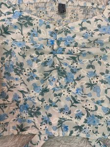 Floral Print Long Sleeve Crop Top