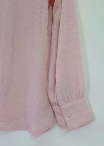 Light Pink Textured Button-Up Blouse