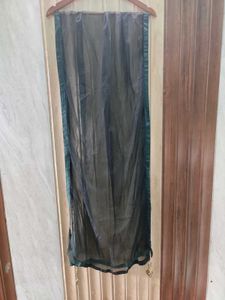 Designer Black blouse &amp; Bottle Green Ruffle Leheng