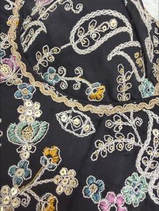 Sleeveless Embroidered Black Blouse