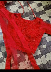 Red Embroidered lehenga