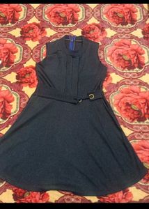 Navy Blue Fit &amp; Flare Dress