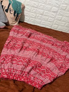 Red &amp; White Gingham Pattern Skirt