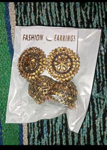 Exquisite Red Jhumka Earrings