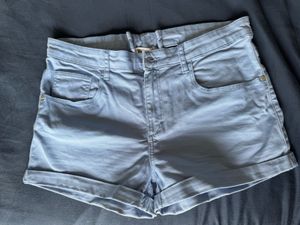 Light Blue High-Waisted Shorts