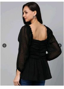 Black sheer A line top🫶🏻💋