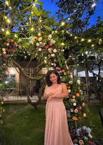 Elegant Pastel Pink Maxi Dress - bridesmaid gown