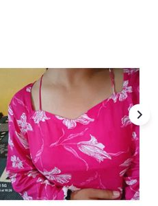 Vibrant Pink Floral Print Kurta
