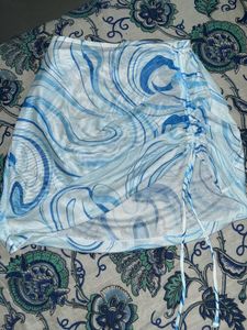 Sheer Ruched Swim Skirt
