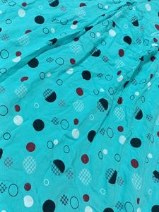 Cotton Blend Sky Blue Printed Kurta