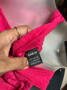 Vibrant Pink Halter Neck Dress