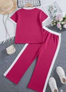 Cute Pink Flower Detail Kids Outfit