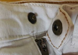 Zara Original White Denim Casual Pants