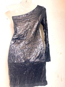 Sequin One-Shoulder Dress