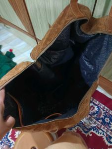 Brown Embossed Hobo Bag