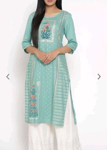AURELIA Round Neck Ethnic Motifs Printed Beads