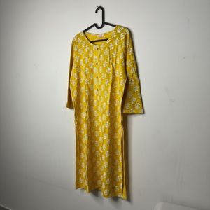 Yellow Printed Kurta