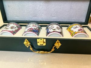 Exquisite Ceramic Thimble Set in Case