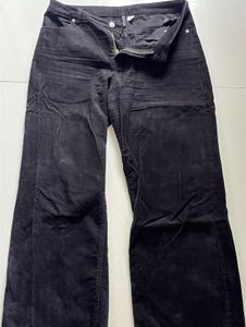 H&amp;M Black Corduroy Wide Leg Pants