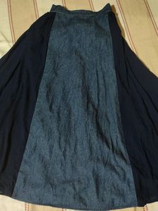 Denim &amp; Navy Skirt
