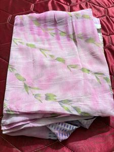 Beautiful Pink Floral Saree