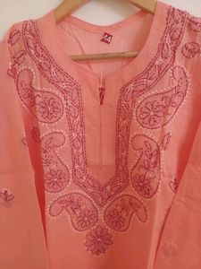 Cotton Kurta With Hand Embroidery