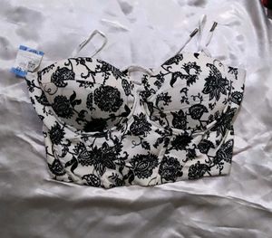 Chic Floral Print Corset Top